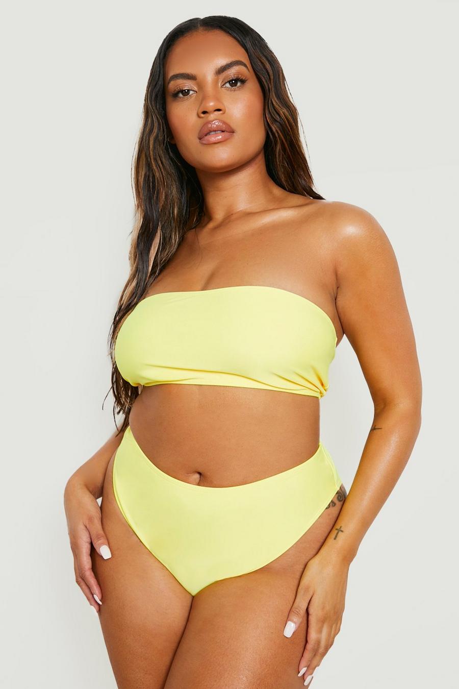 Yellow Plus Bandeau Bikini Top