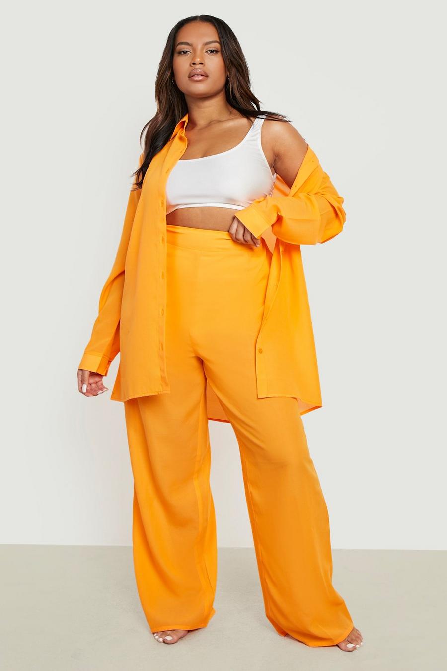 Orange Plus Chiffon Beach Trousers image number 1