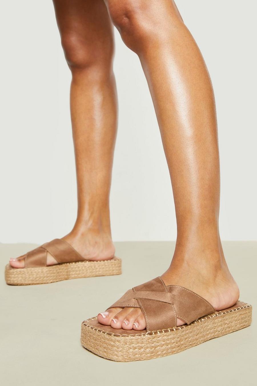 Sand Crossover Square Toe Flatform Sandal image number 1
