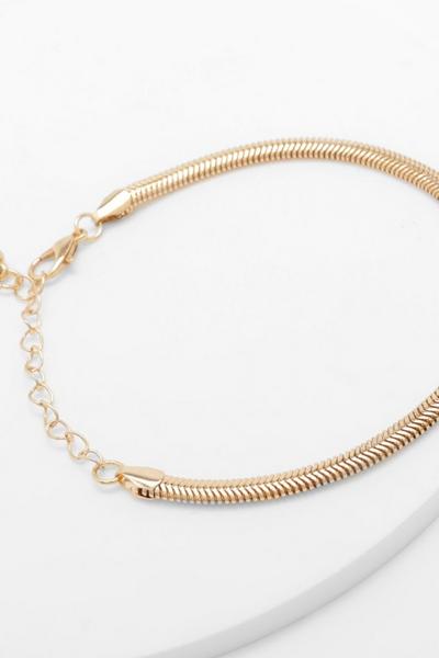 boohoo gold Snake Flat Chain Bracelet