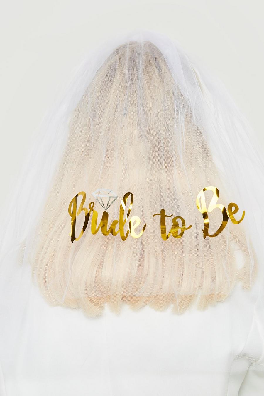 White Bride To Be Gold Veil  image number 1