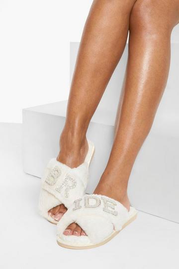 Versierde Bride Slippers cream