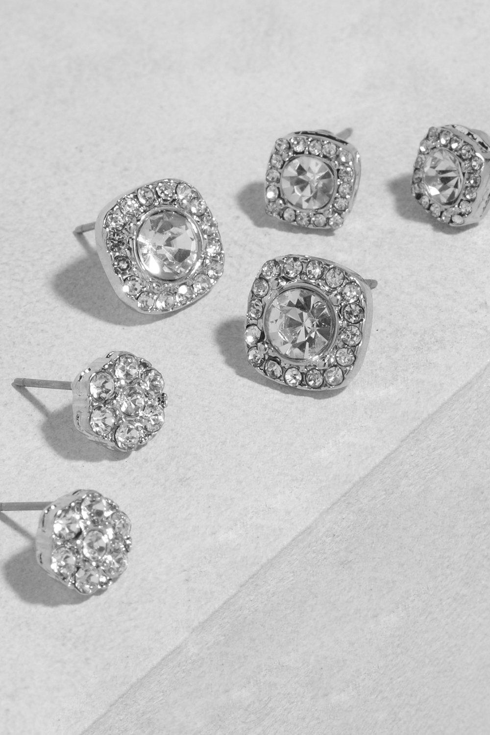 Square on sale diamante earrings