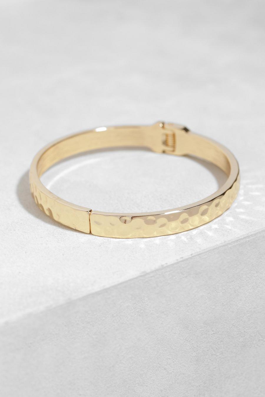 Gold metallic Guld armband med struktur