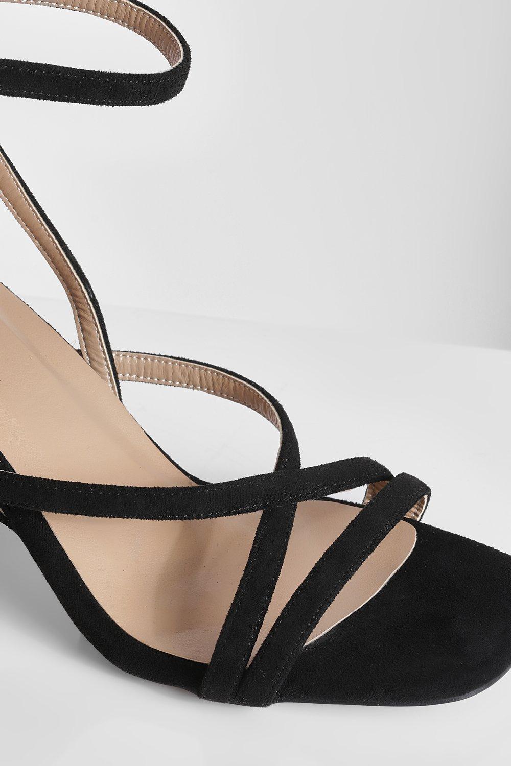 Black crossover outlet strap heels