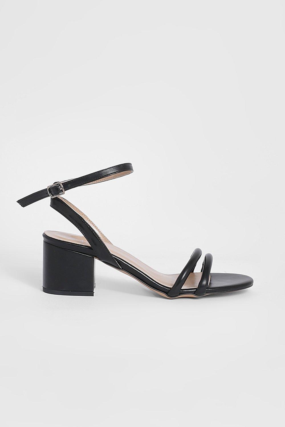 Double Strap Low Block Heel 2 Part Sandal