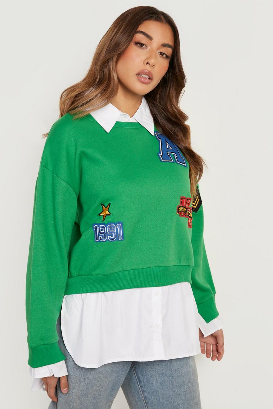 Green Varsity 2 In 1 Sweatshirt