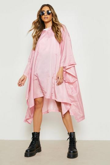 Hooded Festival Poncho pink