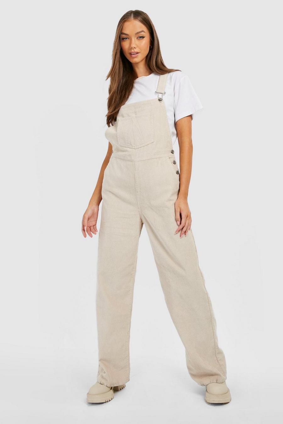 Ecru Relaxed Cord Dungaree image number 1