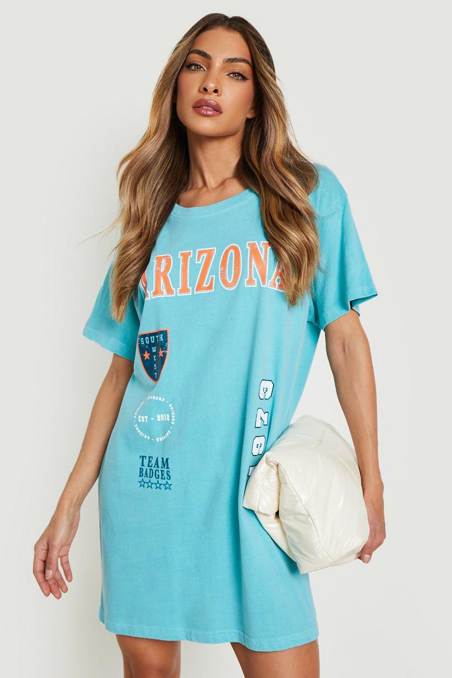 T-Shirt-Kleid mit Arizona-Slogan, Green image number 1
