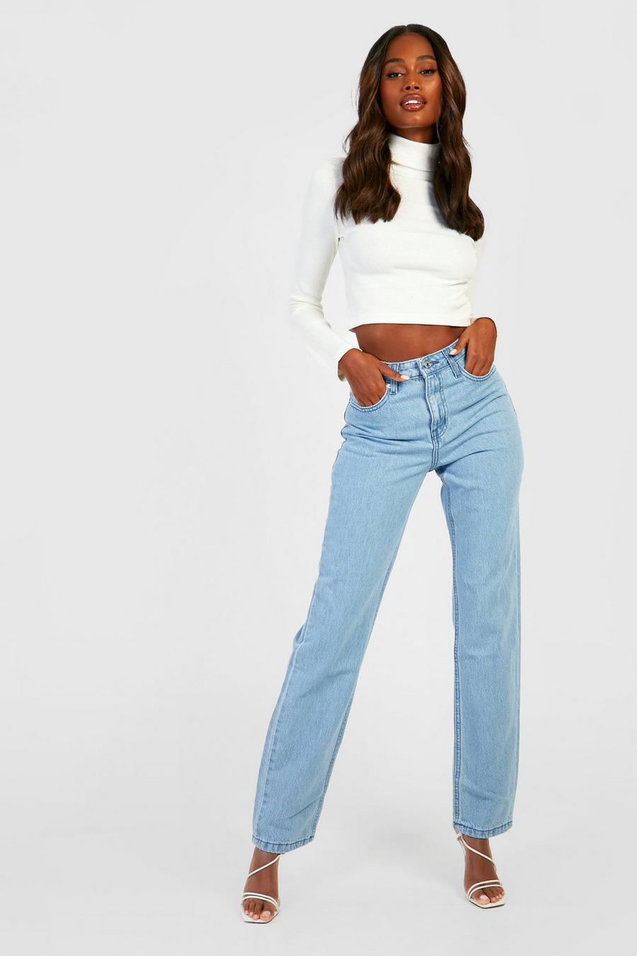 Low Waisted Straight Leg Jeans