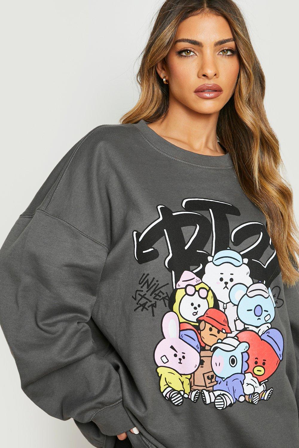 Women s Bt21 License Oversized Sweater Boohoo UK