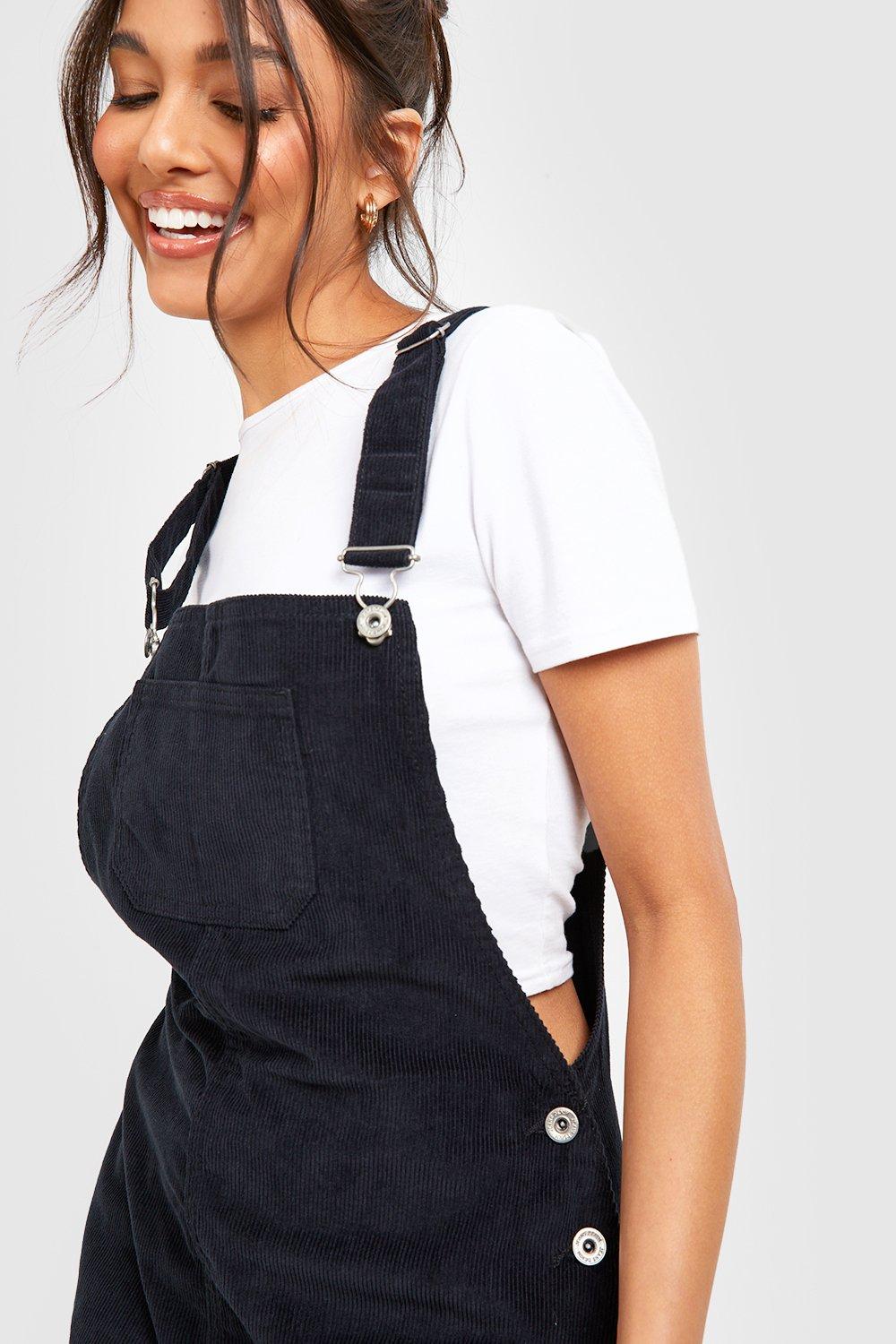 Womens black shop cord pinafore dress