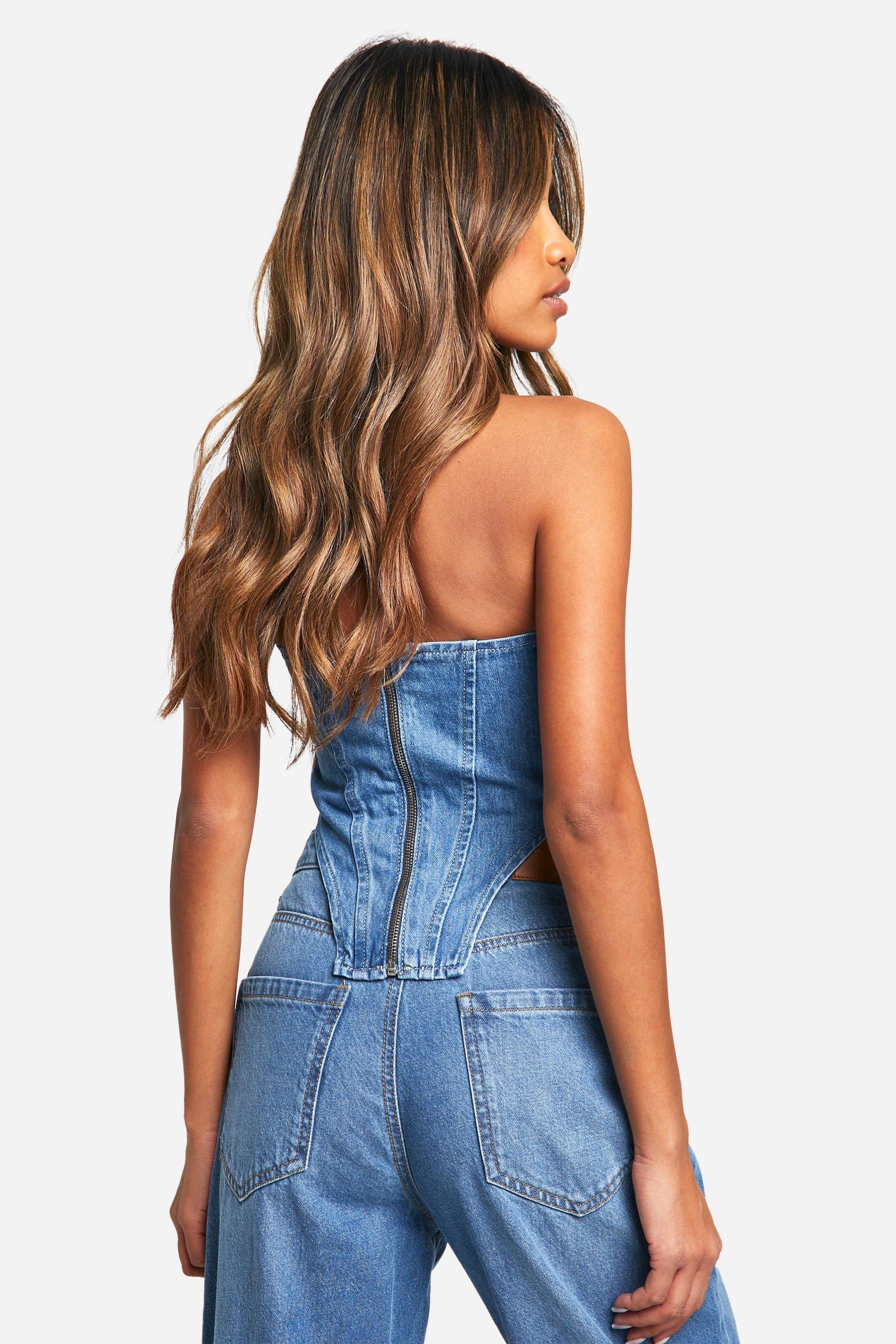 Cupped Shaping Denim Corset