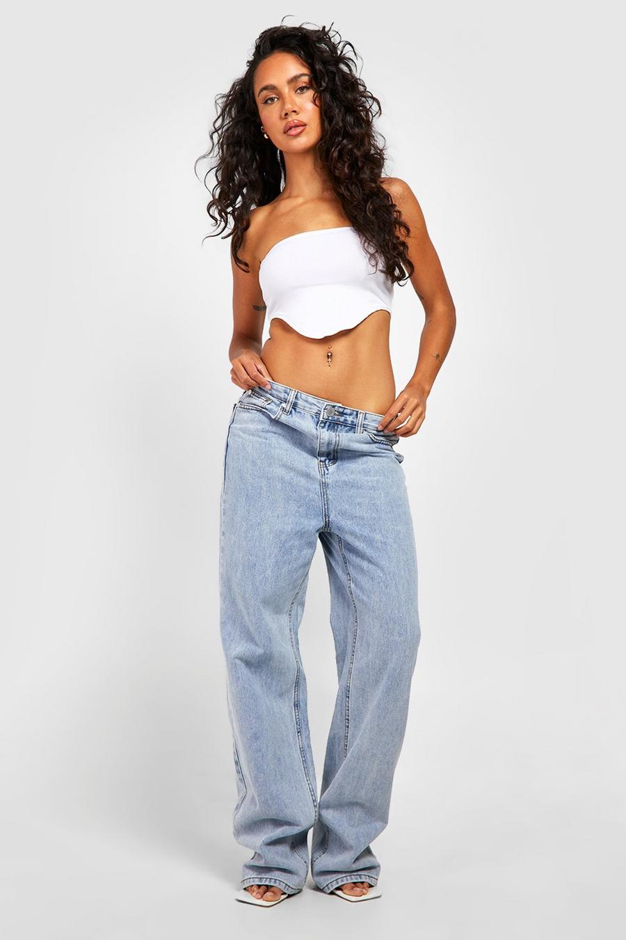 Light wash blue Low Waisted Relaxed Boyfriend Jeans