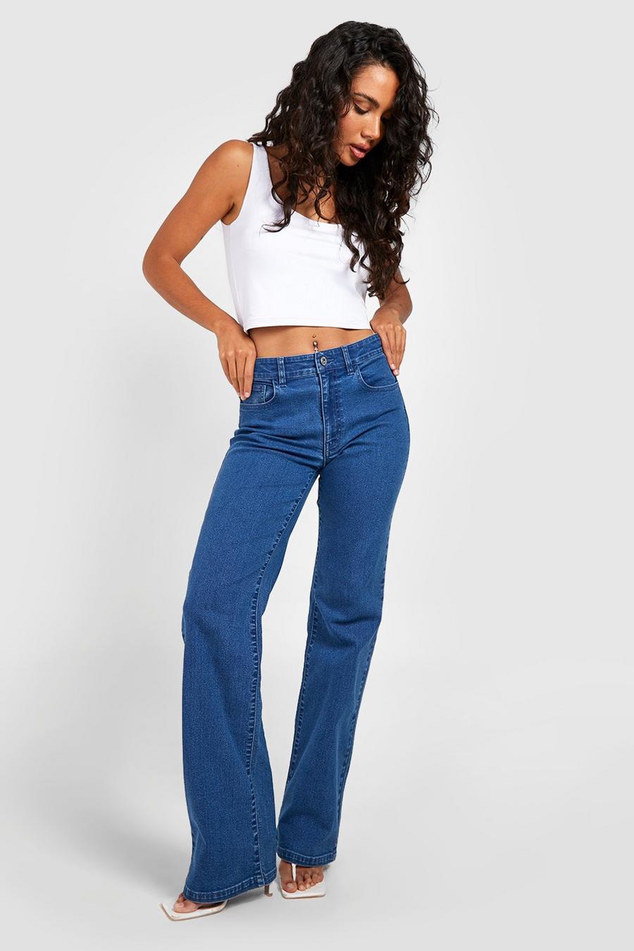 Mid blue Mid Rise Classic Flared Jeans image number 1