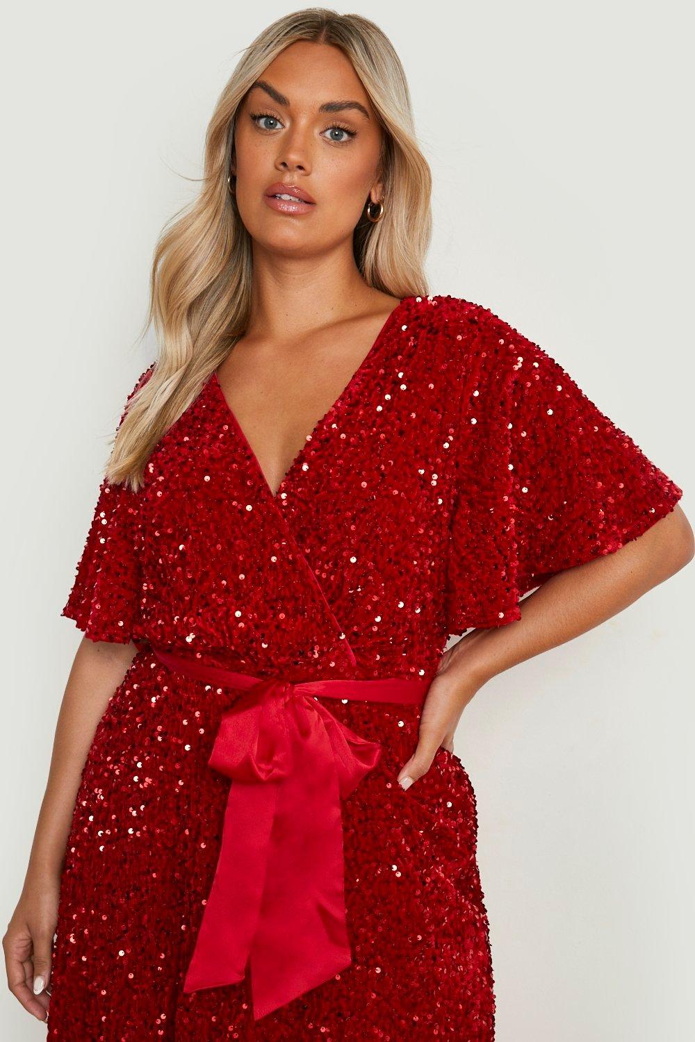 Boohoo sequin hotsell skater dress