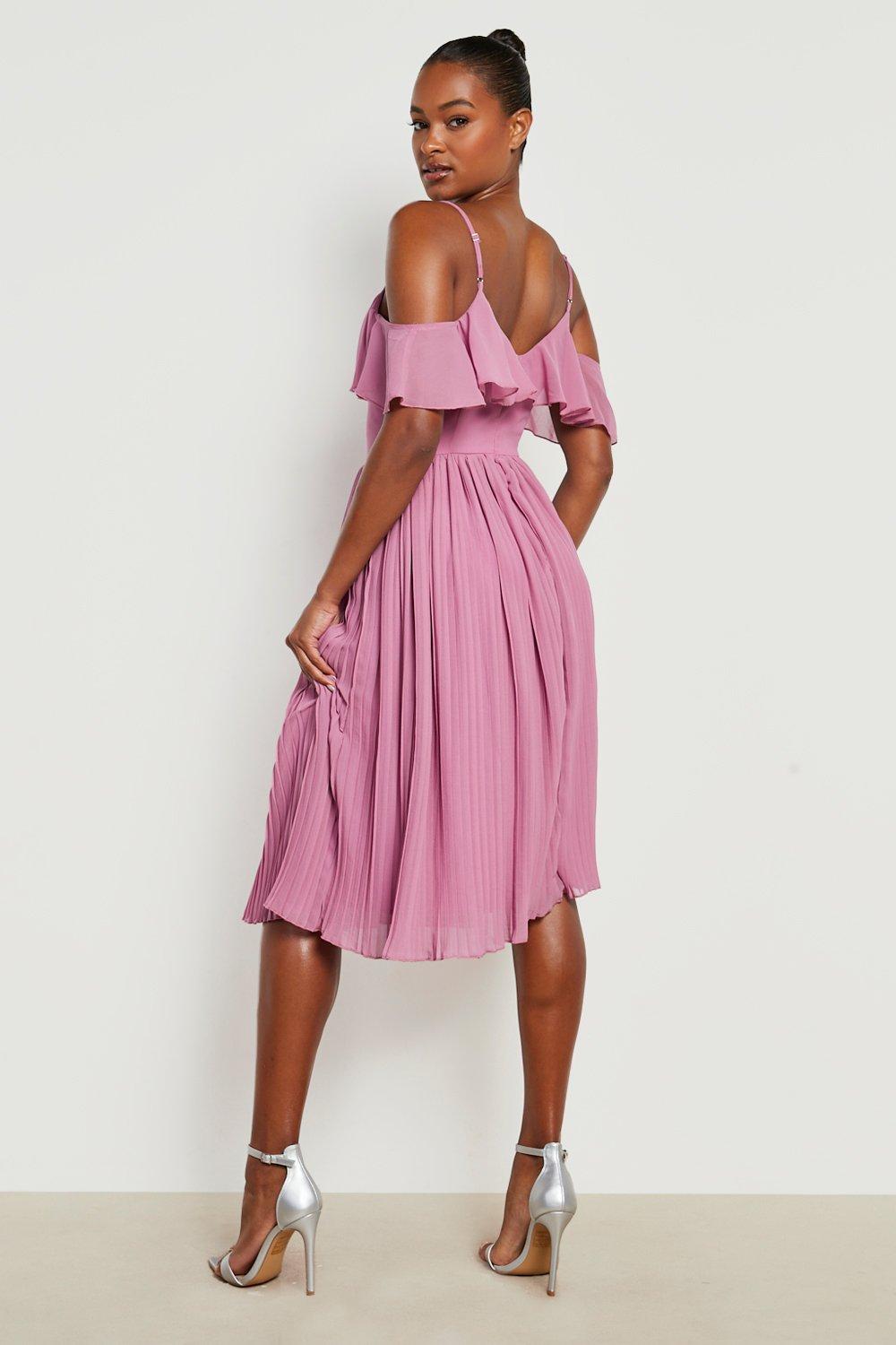 Pink midi store wedding guest dress