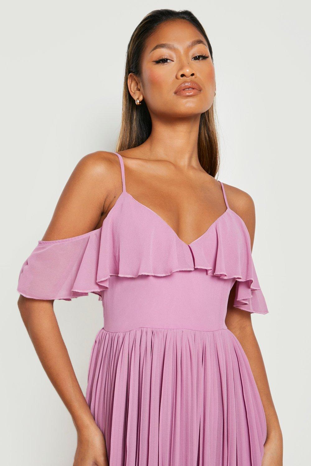 Cold shoulder flutter sleeve cheap dress