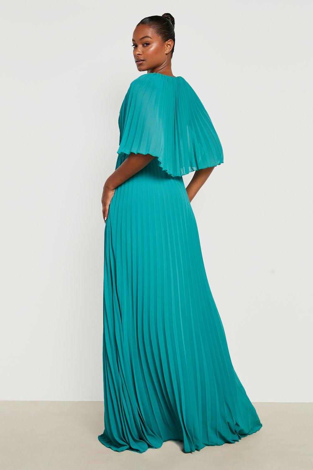 Pleated cape dress hotsell