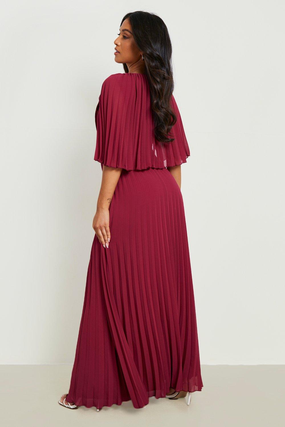 Boohoo red cape outlet dress