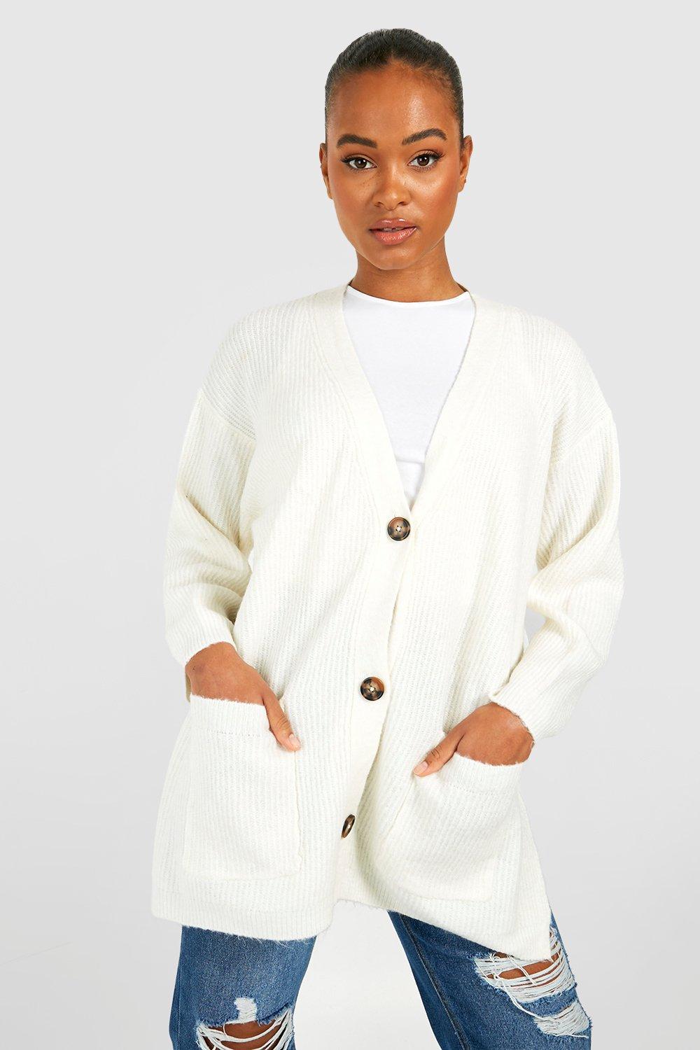 White sales slouchy cardigan