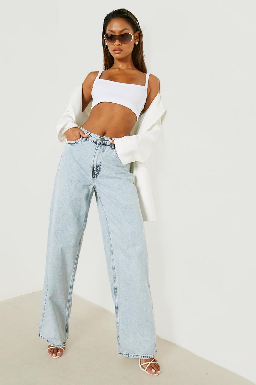 Straight Leg Lightwash Denim Jeans | boohoo USA Straight Leg Lightwash Denim Jeans | boohoo USA