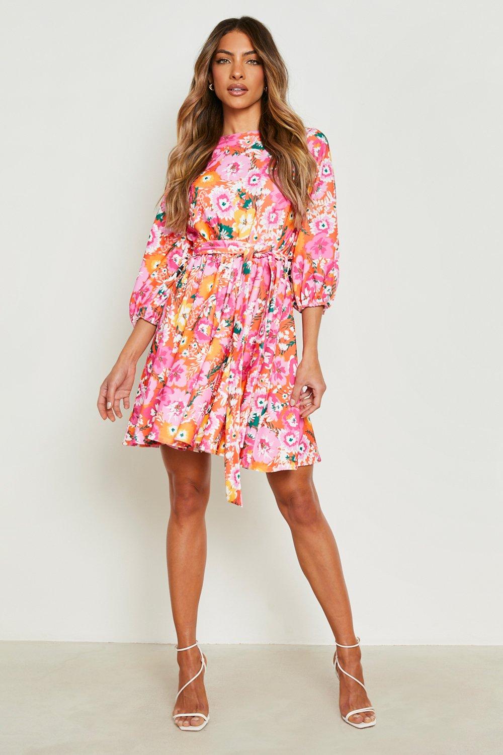 Boohoo floral skater store dress