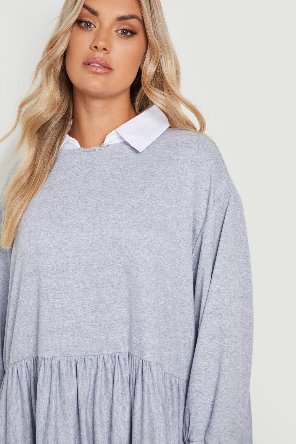 Tiered discount sweatshirt dress