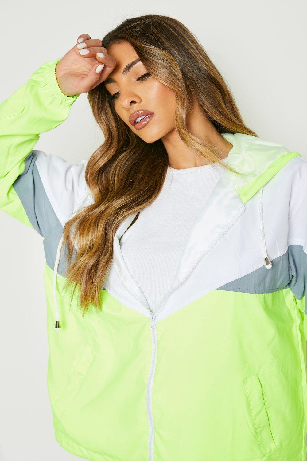 Lime green 2024 windbreaker womens