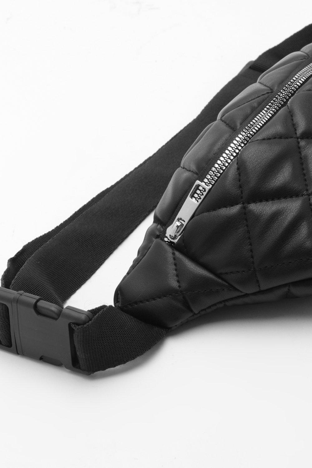 black quilted bum bag