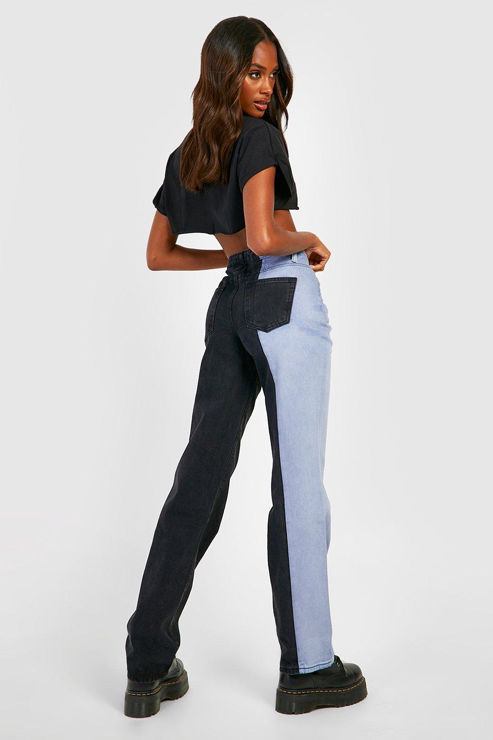 Boohoo low clearance rise jeans