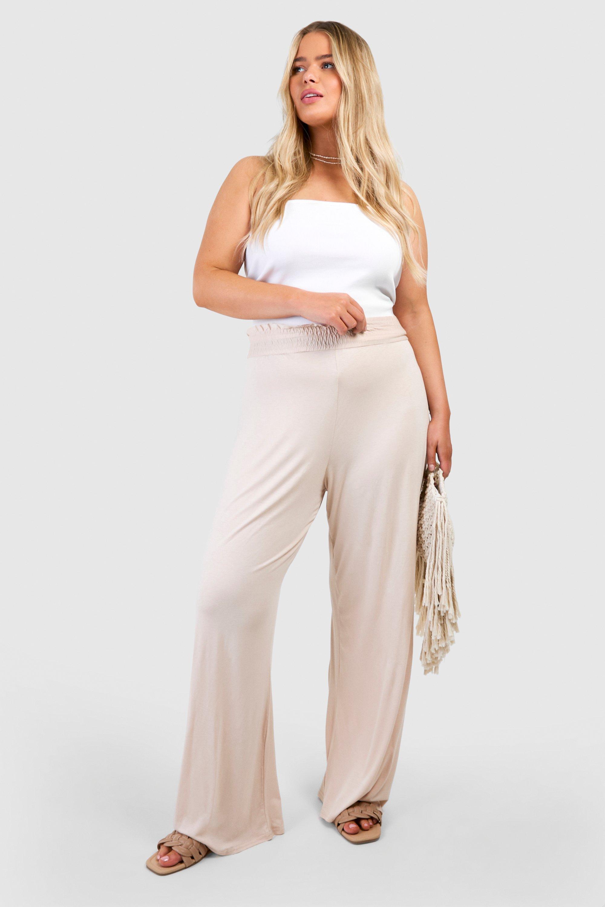 plus size wide leg trousers