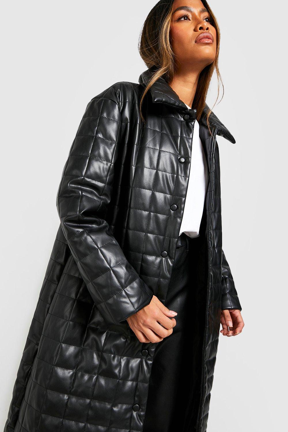 Long pu store padded jacket