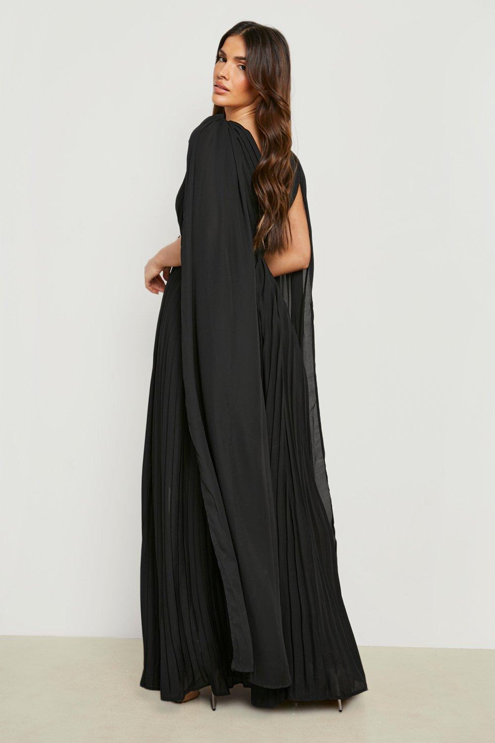 Chiffon cape maxi dress sale