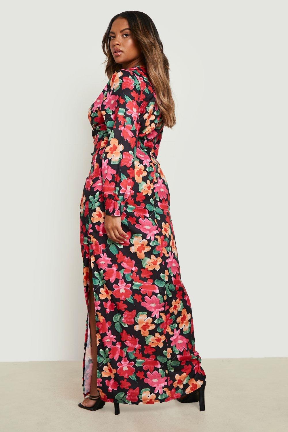 Missguided floral outlet maxi dress