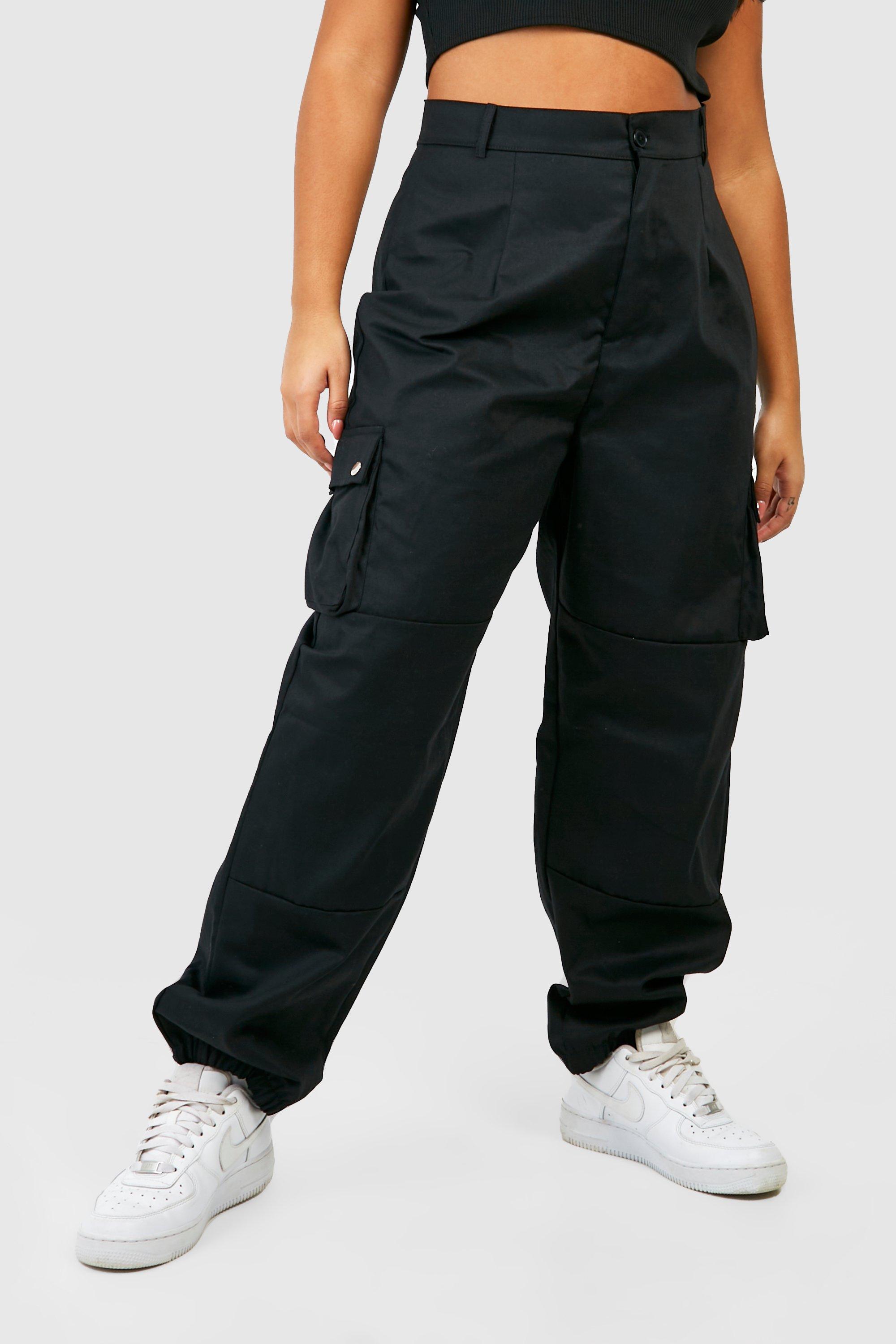 Black cargo sale pants boohoo