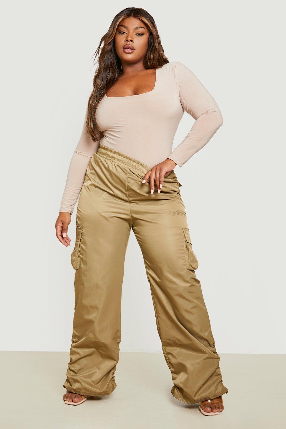 Plus size wide hot sale leg cargo pants