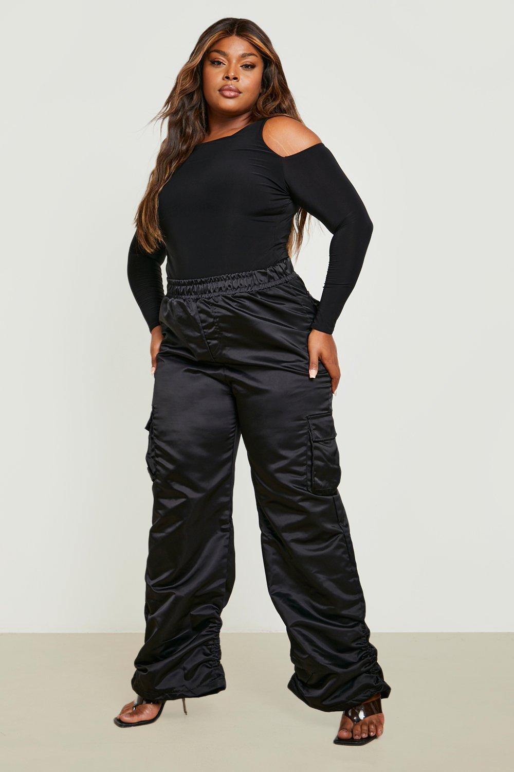 Plus size black store pants with pockets