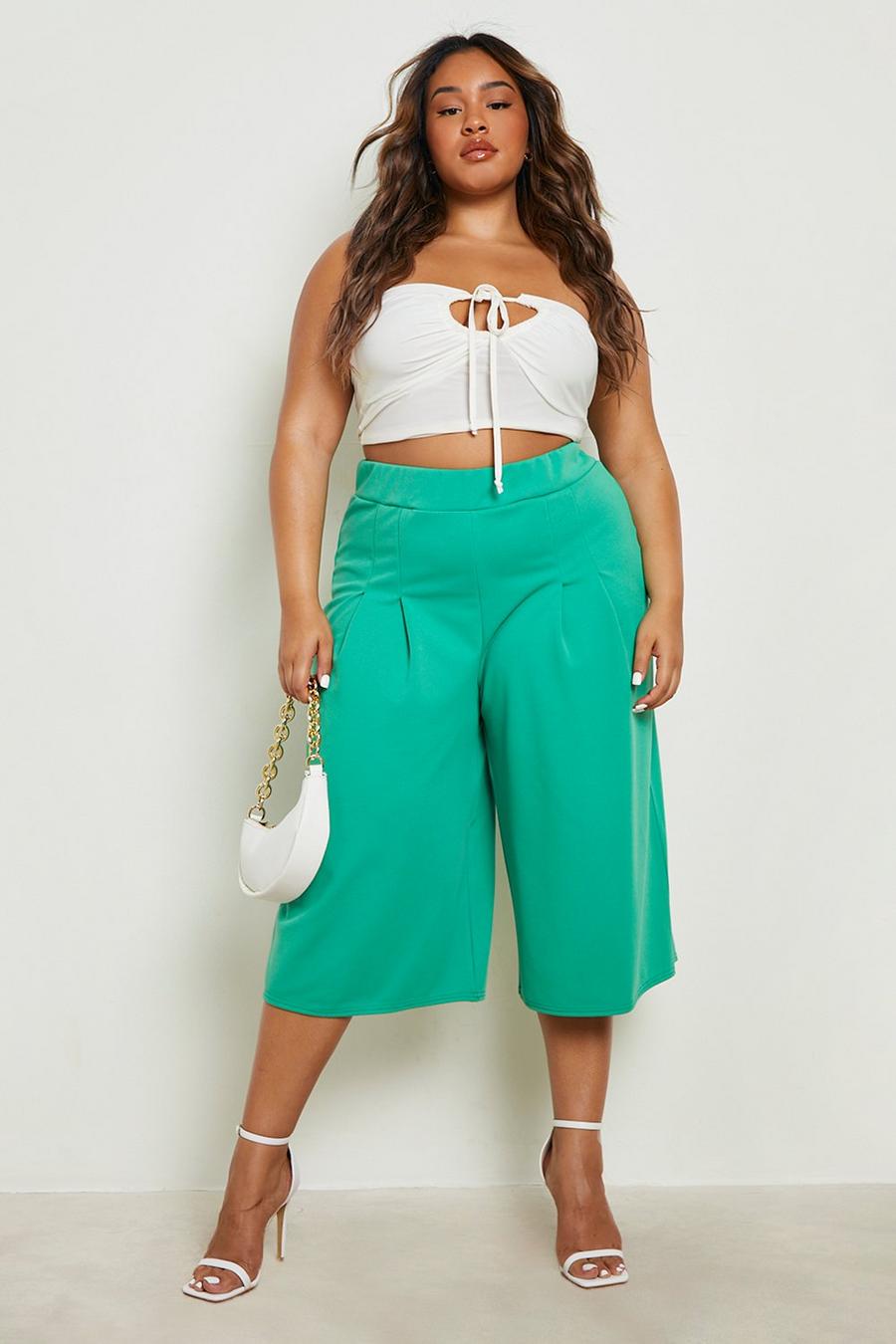 Green Plus Wide Leg Culottes  image number 1