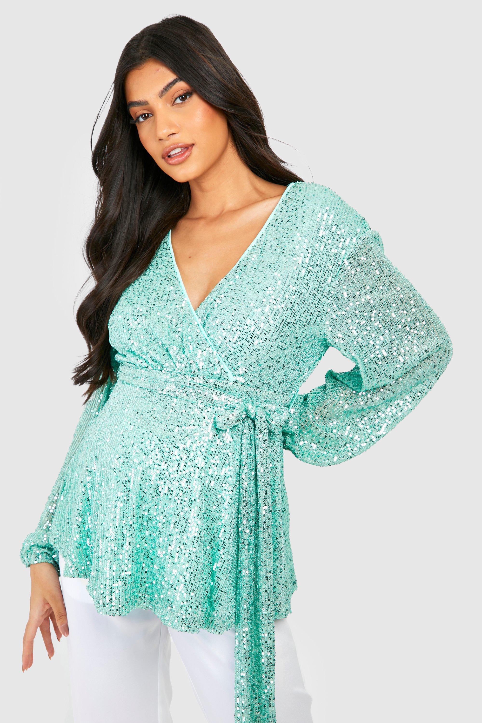 Sequin sale maternity top