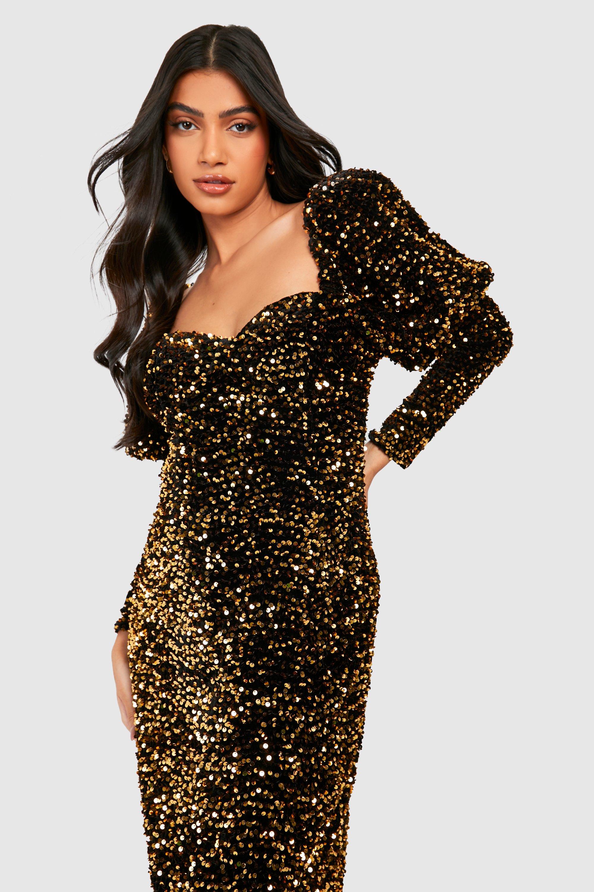 Bronze long hotsell sleeve dress