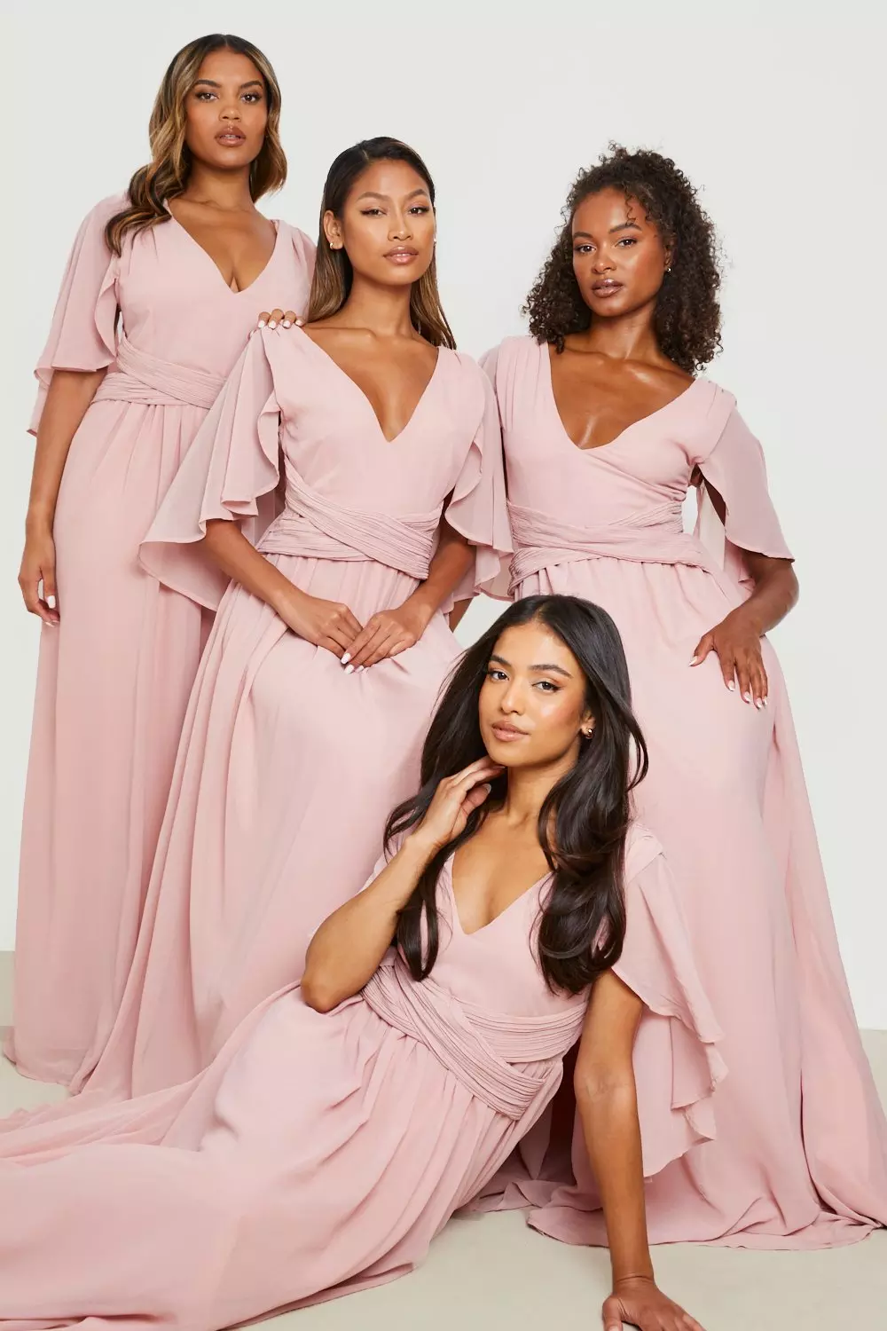 Petite blush hotsell bridesmaid dress