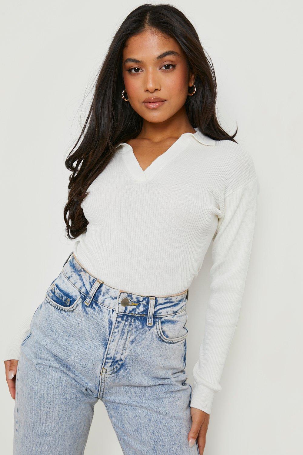 v neck petite tops