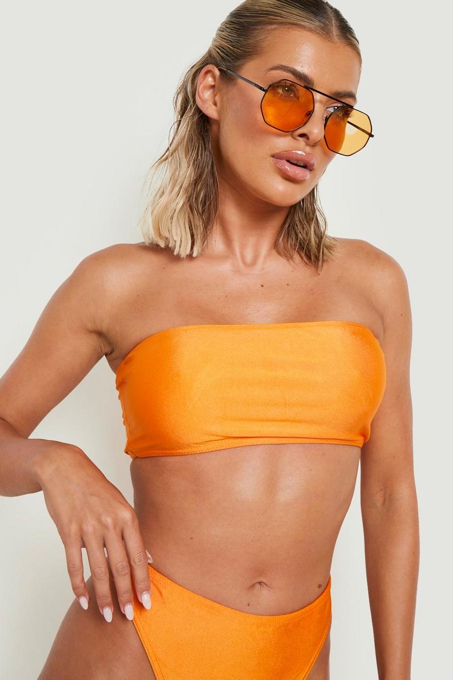 Orange Mix & Match Bandeau Bikini Top image number 1