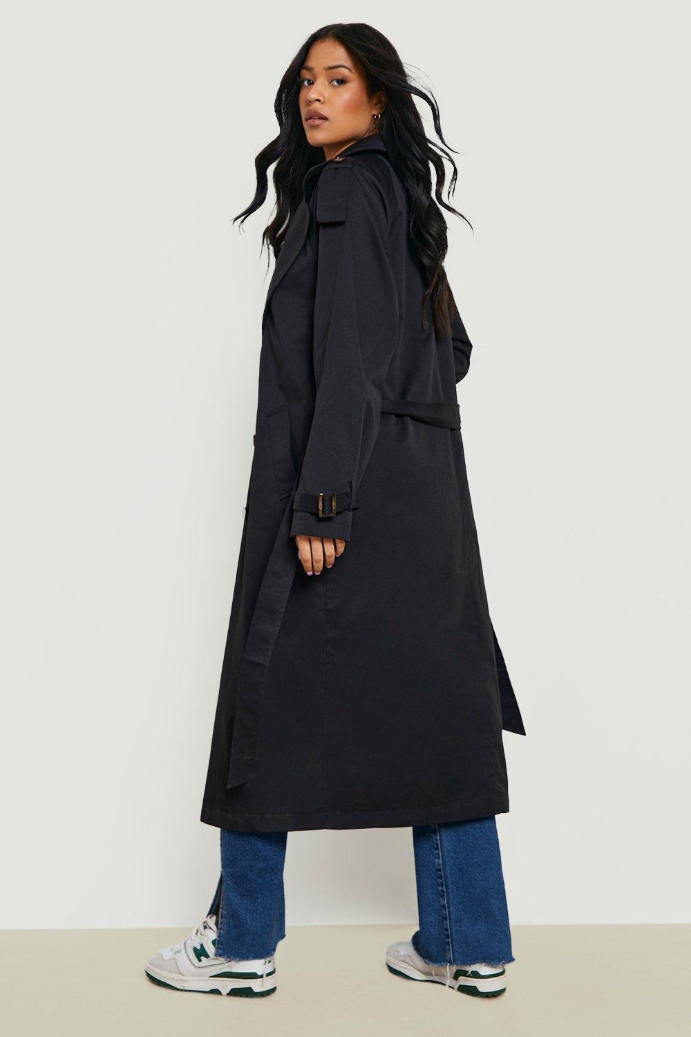 Tall black trench coat top