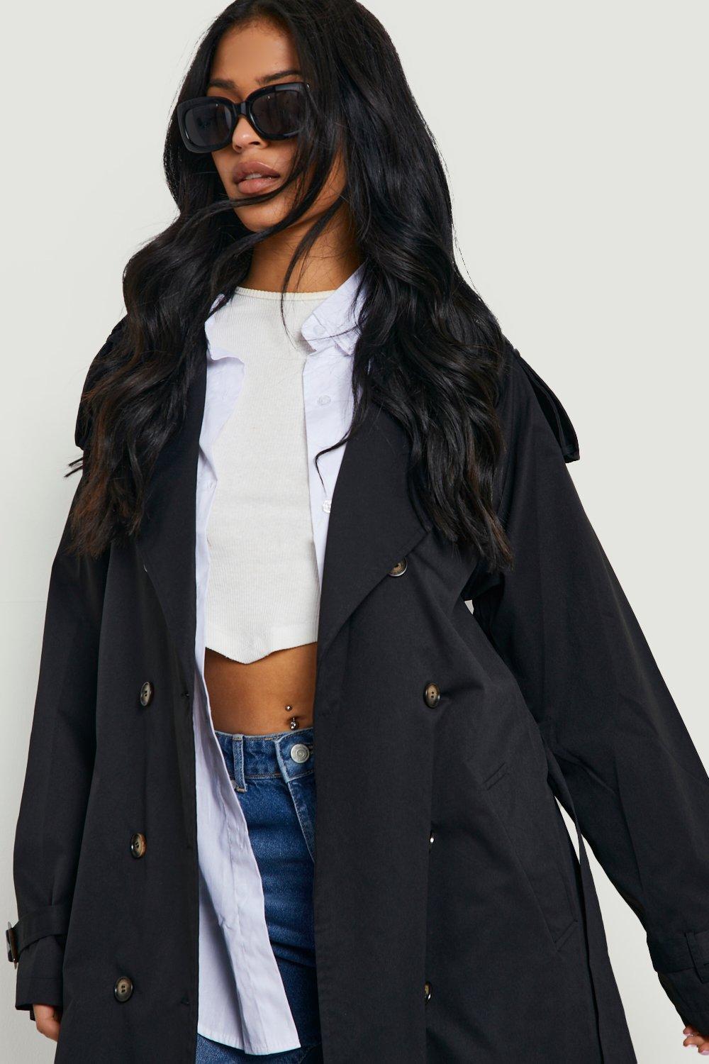 Black trench jacket best sale