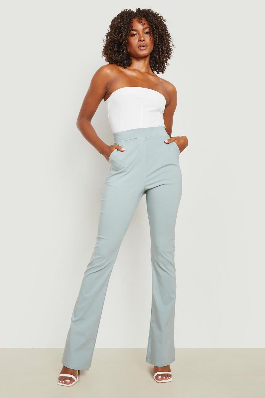 Sage Tall Stretch Flared Trouser image number 1