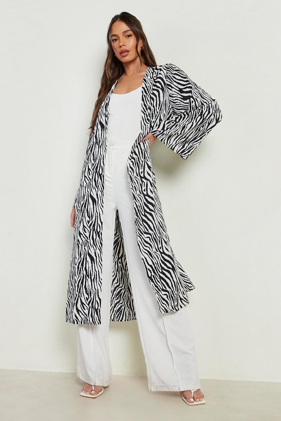 Black Zebra Maxi Kimono image number 1