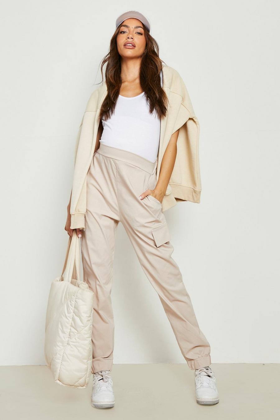 Stone Maternity Tapered Cargo Trousers image number 1